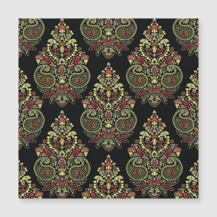 Indisk paisley, geometrisk svart bakgrund