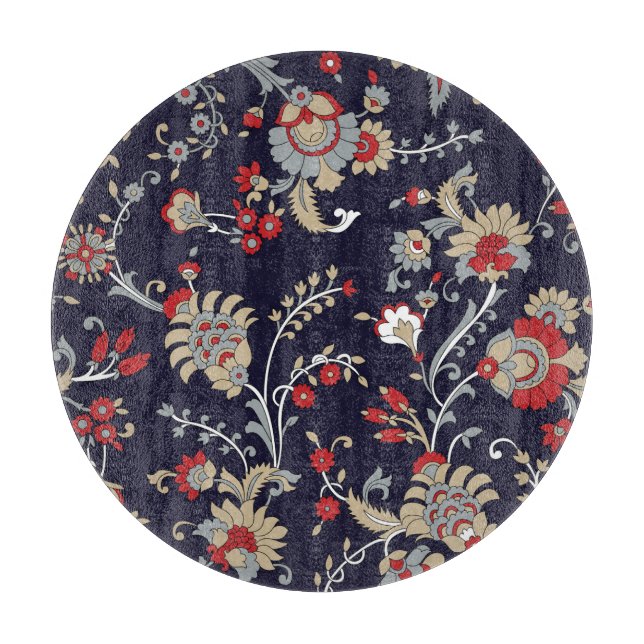 Indisk paisley, marin bakgrund, traditionell. (Framsidan)