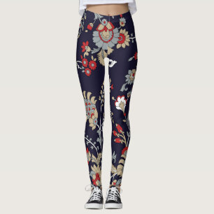 Indisk paisley, marin bakgrund, traditionell. leggings