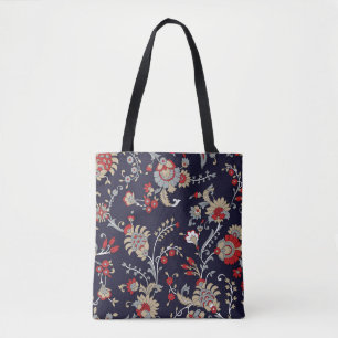 Indisk paisley, marin bakgrund, traditionell. tygkasse