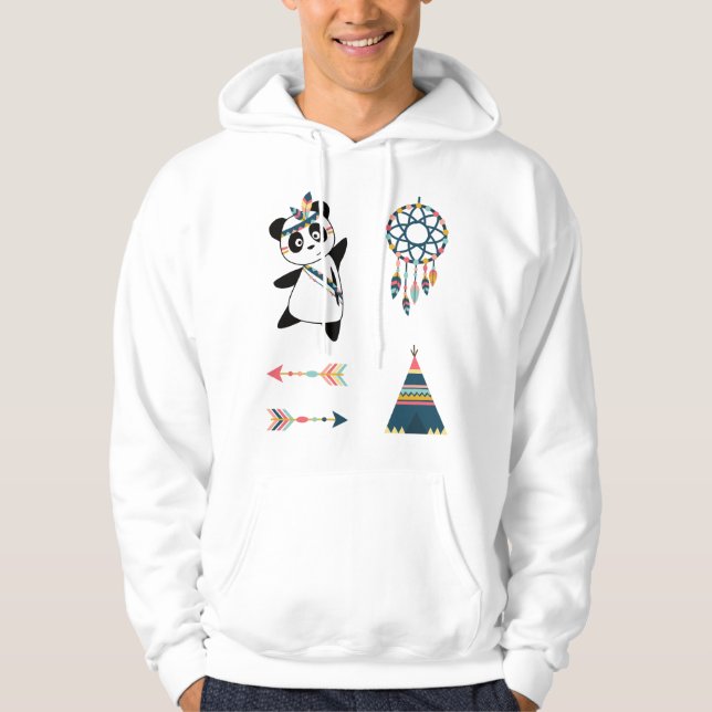Indisk Panda Bear Sticker Set Teepe Hoodie (Framsida)