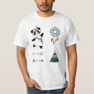 Indisk Panda Bear Sticker Set Teepe T Shirt