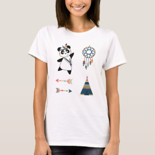 Indisk Panda Bear Sticker Set Teepe T Shirt