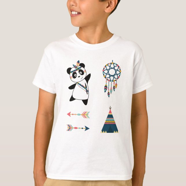 Indisk Panda Bear Sticker Set Teepe T Shirt (Framsida)