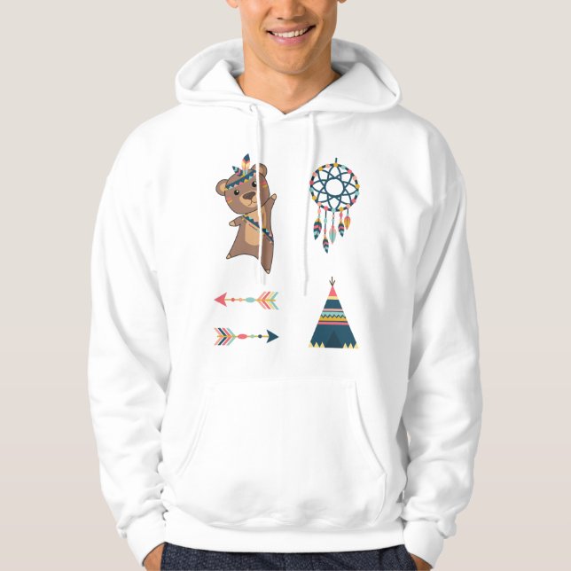 Indisk pärlsymbol Ställ in spole Hoodie (Framsida)