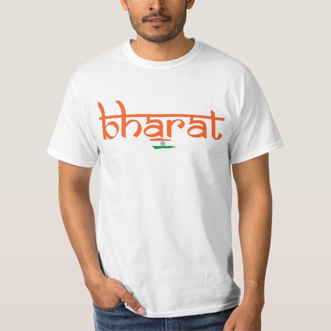 Indisk patriot Bharat T-Shirt, indisk Flagga Shirt T (Framsida)