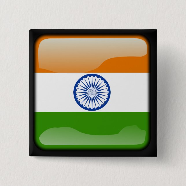 Indisk polerad flagga knapp (Framsida)