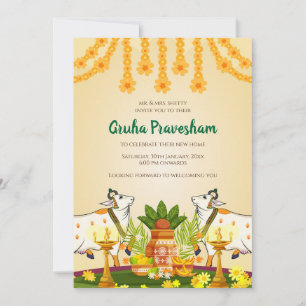 Indisk Pooja inbjudan Gruha Pravesam inbjudan
