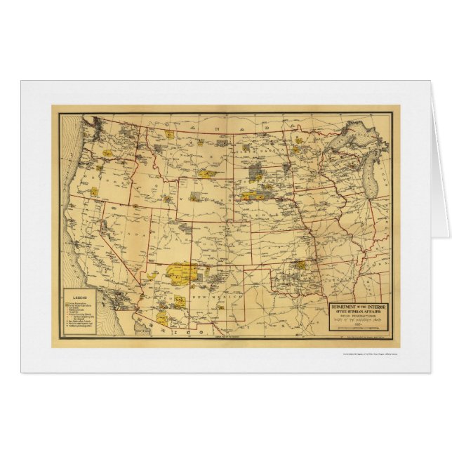 Indisk reservationskarta 1923 hälsningskort (Framsidan Horizontal)