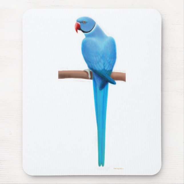 Indisk Ringneck för blått Parrakeet Mousepad Musmatta (Framsidan)