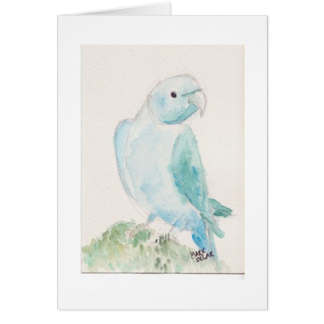 Indisk ringneckparakiter hälsningskort (Framsidan)