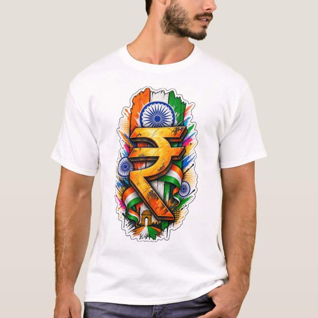 Indisk rupi-symbol t shirt (Framsida)