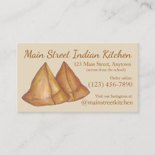 Indisk Samosas Restaurant Food Cooking Chef Visitkort