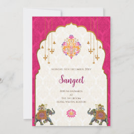 Indisk Sangeet inbjudan & Indiska bröllopskort