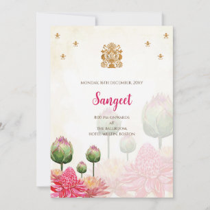 Indisk Sangeet inbjudan & Indiska bröllopskort