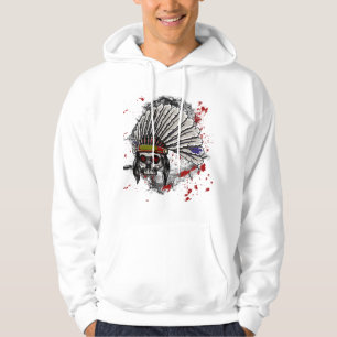Indisk skalleHoodie Sweatshirt Med Luva