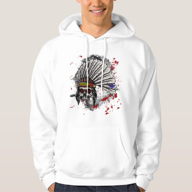 Indisk skalleHoodie Sweatshirt Med Luva (Framsida)