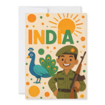 indisk soldat med Peacock Card