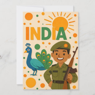 indisk soldat med Peacock Card