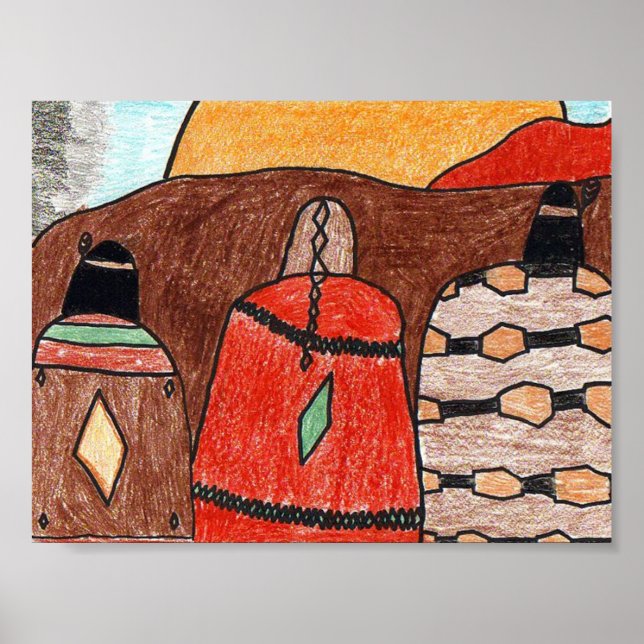 indisk solnedgång poster (Framsidan)