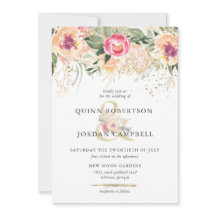 indisk sommar | Vattenfärgning Rosa Peonies Bröllo