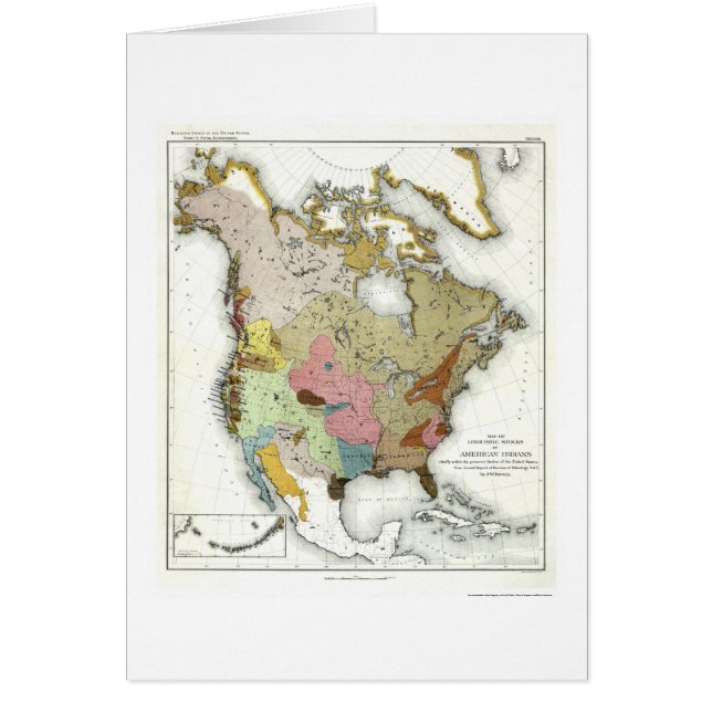 Indisk språkvetenskapkarta 1890 hälsningskort (Framsidan)