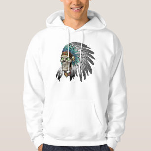 Indisk stam- gotisk skalle för indian sweatshirt med luva
