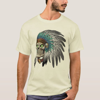 Indisk stam- gotisk skalle för indian tee