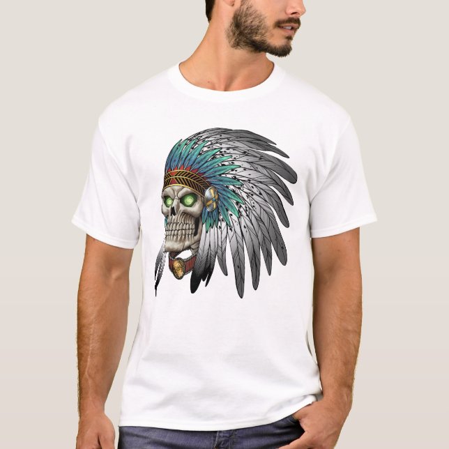Indisk stam- gotisk skalle för indian tee shirt (Framsida)