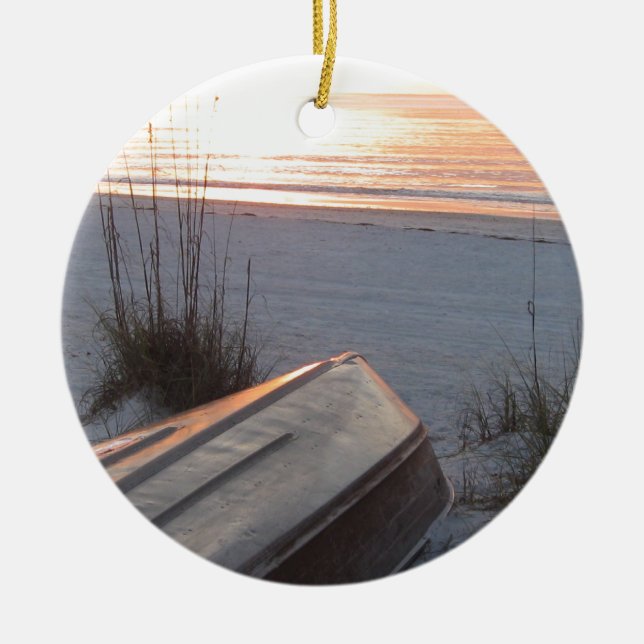 Indisk stenstrandScruggs hamn Florida Julgransprydnad Keramik (Framsidan)