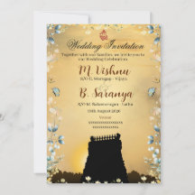 Indisk tamilsk traditionell bröllopsinbjudan