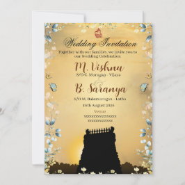 Indisk tamilsk traditionell bröllopsinbjudan inbjudningar