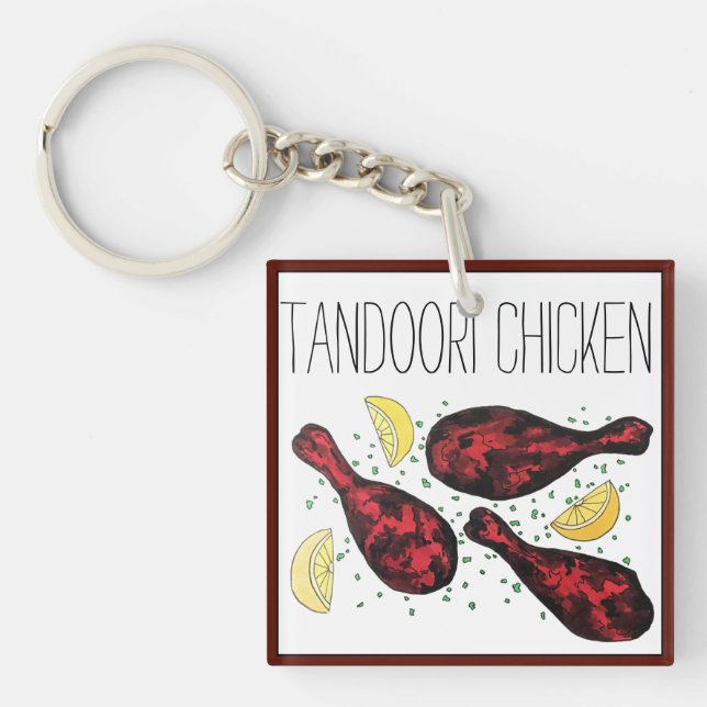 Indisk Tandoori Chicken Food Illustration Art (Framsidan)