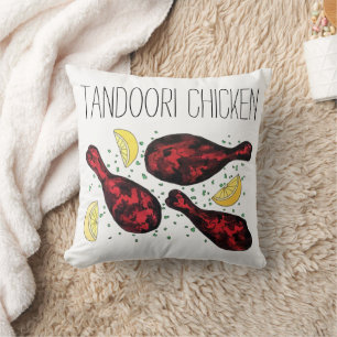 Indisk Tandoori Chicken Food Illustration Art Kudde