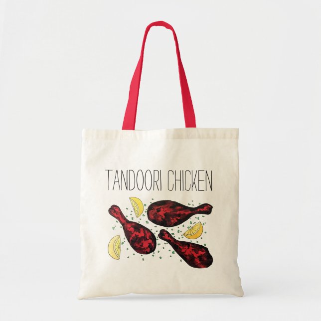 Indisk Tandoori Chicken Food Illustration Art Tygkasse (Framsidan)