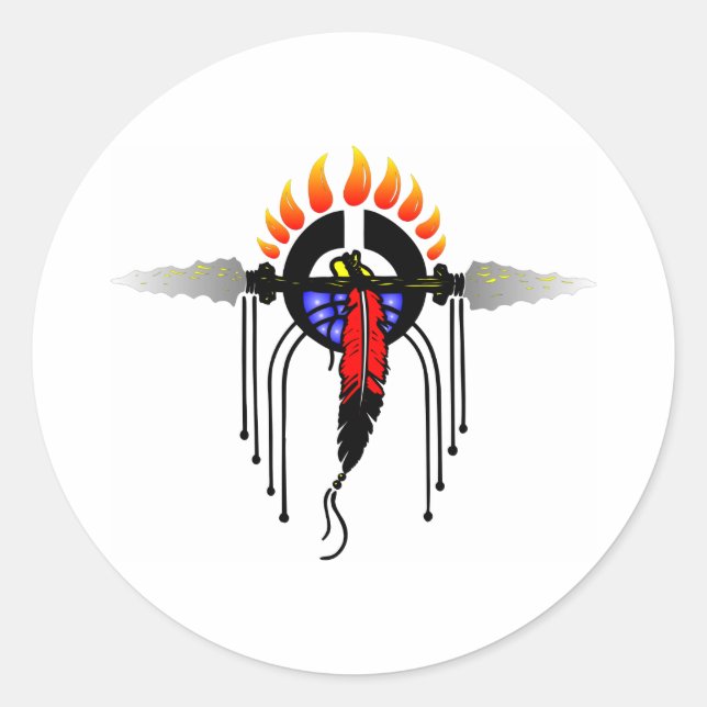 Indisk Totem Runt Klistermärke (Framsida)