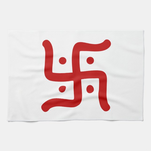 indisk traditionell hinduisk hakkorssymbolreligion kökshandduk (Horisontell)