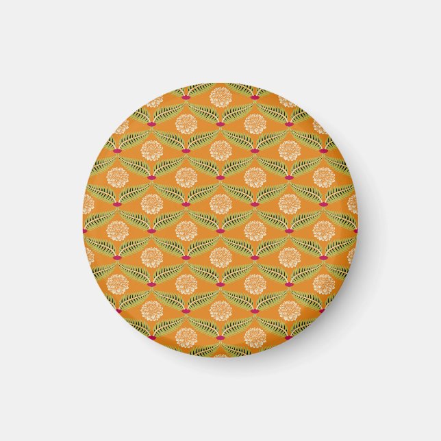 Indisk traditionell illustration Mönster. Magnet (Framsidan)