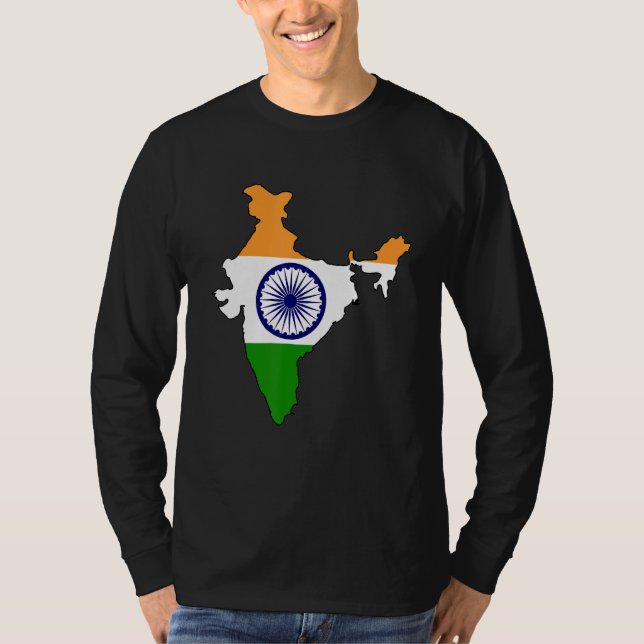 Indisk tshirt, indiska flagga, indiska flagga, ind t shirt (Framsida)