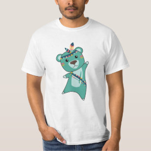Indisk turkos Bear Carnival Teddy Feather T Shirt