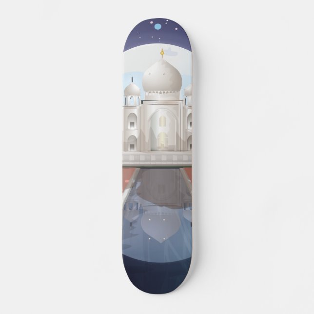 Indisk världsikon logotyp resaffisch skateboard bräda 20,5 cm (Framsida)