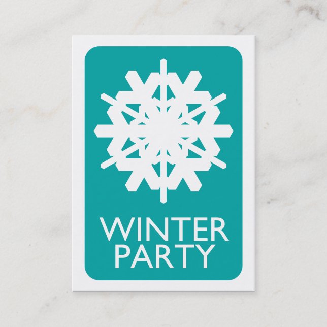 Indisk vinter party visitkort (Framsida)