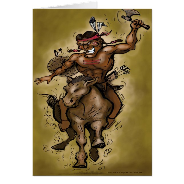 indisk Warrior Hälsningskort (Framsidan)