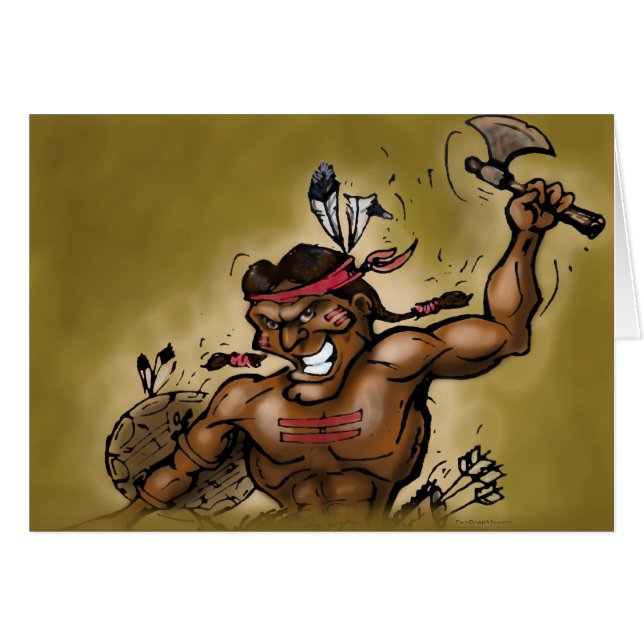 indisk Warrior Hälsningskort (Framsidan Horizontal)