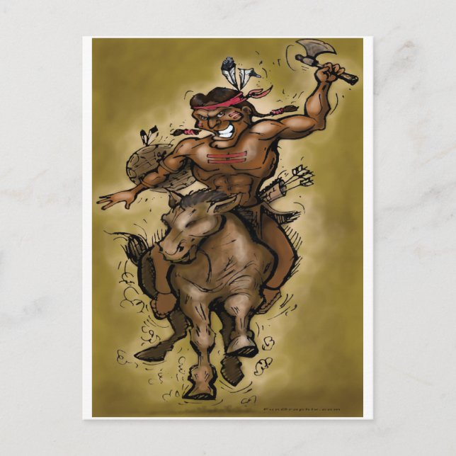 indisk Warrior Vykort (Framsida)