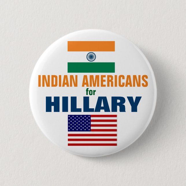 Indiska amerikaner för Hillary 2016 Knapp (Framsida)