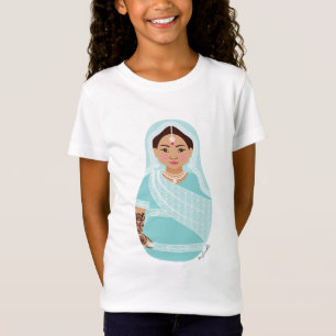 Indiska (Aqua) Matryoshka Girls' T-Shirt