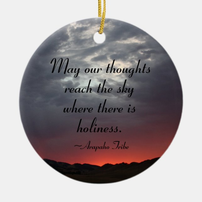 Indiska Arapaho-citattecken Julgransprydnad Keramik (Framsidan)