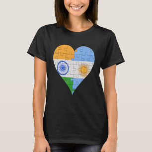 Indiska argentinska Flagga Heart T Shirt