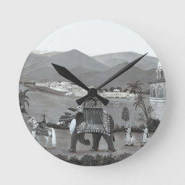 Indiska arvskonst tryckt rund klocka